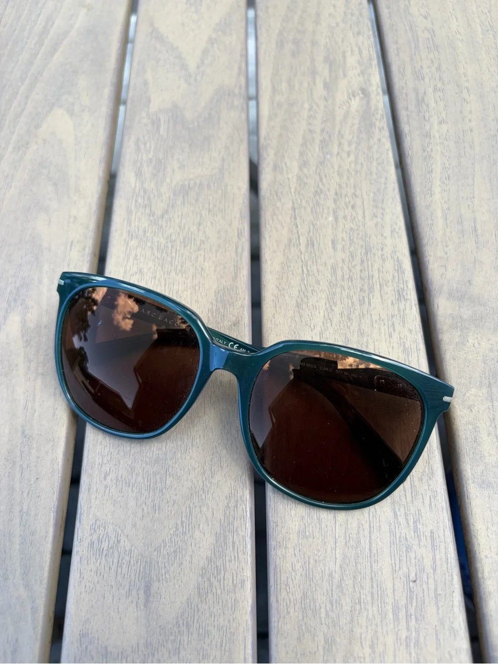 Marc Jacobs Teal Acetate Sunglasses with Brown Lenses